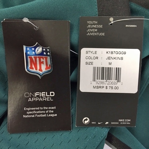 🏈 NFL Nike Eagles Jersey #27 Jenkins NWT Youth M - Picture 7 of 10